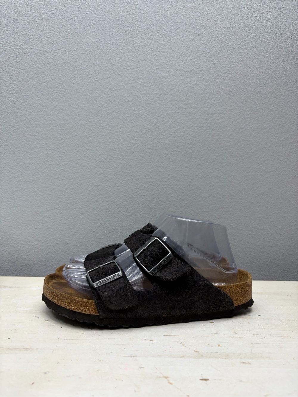 Birkenstock Black Suede Arizona Sandals Size 38